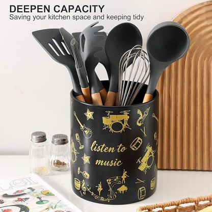 7" Music Utensil Holder, Large Kitchen Utensil Holder Organizer