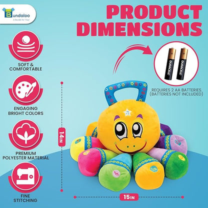 Bundaloo Musical Octopus Plush Toy - Plays Fun Songs and 8 Musical Key Notes | for Children & Toddlers (Octopus)