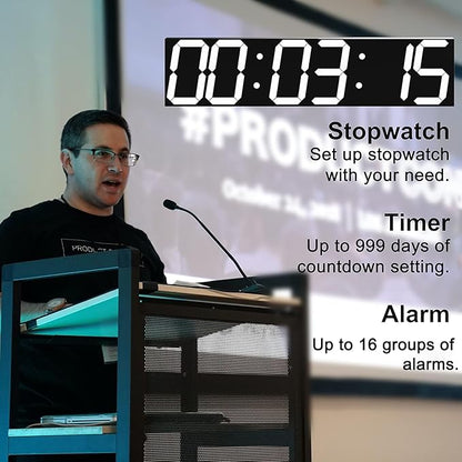 CHKOSDA Digital Wall Clock, Oversize Led Digital Clock