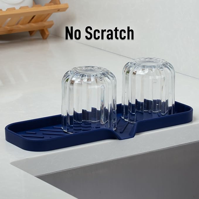 Zulay Kitchen Large Silicone Sponge Holder – Flexible Sink Organizer Tray
