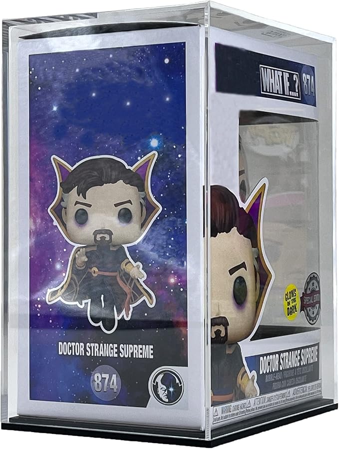 Fully Assembled Acrylic Display Case, Clear Acrylic Protector Compatible with Funko POP! 4 Inch Vinyl Figures, Countertop Alternative Glass Case for Home Storage