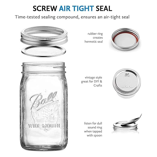 Ball Wide Mouth Glass Mason Jars
