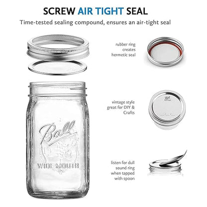Ball Wide Mouth Glass Mason Jars