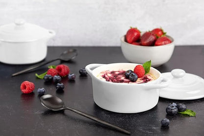 Kook Ceramic Mini Cocotte Set, Small Casserole Dishes