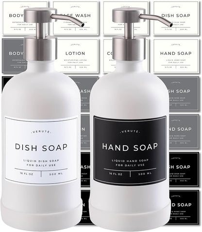 Hand and Dish Soap Dispenser for Kitchen and Bathroom, Stainless Steel Pumps