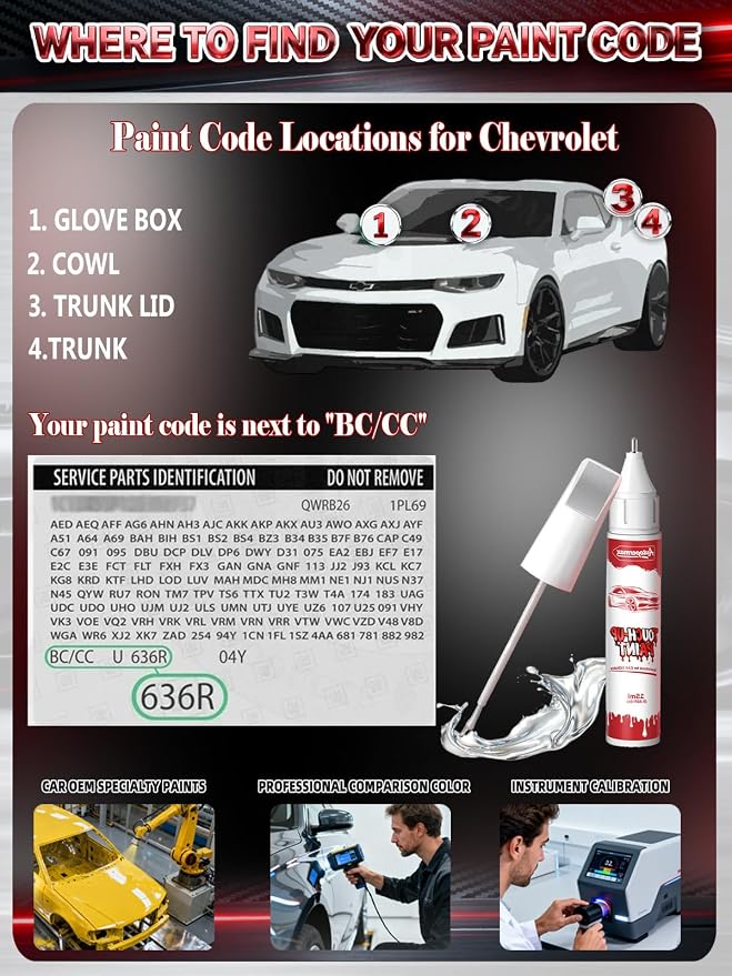 GHS/WA660G Nitro Yellow Metallic Car Touch Up Paint for Chevrolet, Color Accurate Two-In-One Car Paint Scratch Repair Pen, Professional Scratch Remover for Vehicles Chips and Nicks Scuff