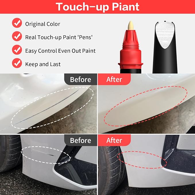 Carhoo 850 Pepper White Compatible with MINI Cooper Exact Match Touch Up Paint Pen