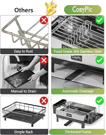 Dish Racks, Thicker Premium 304 Stainless Steel Dish Drying Rack