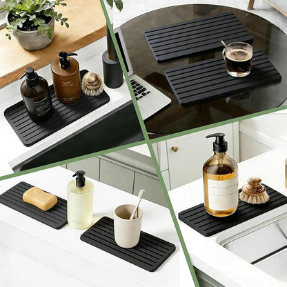 2 PCS Water Absorbing Diatomite Coasters, Stone Drying Mat