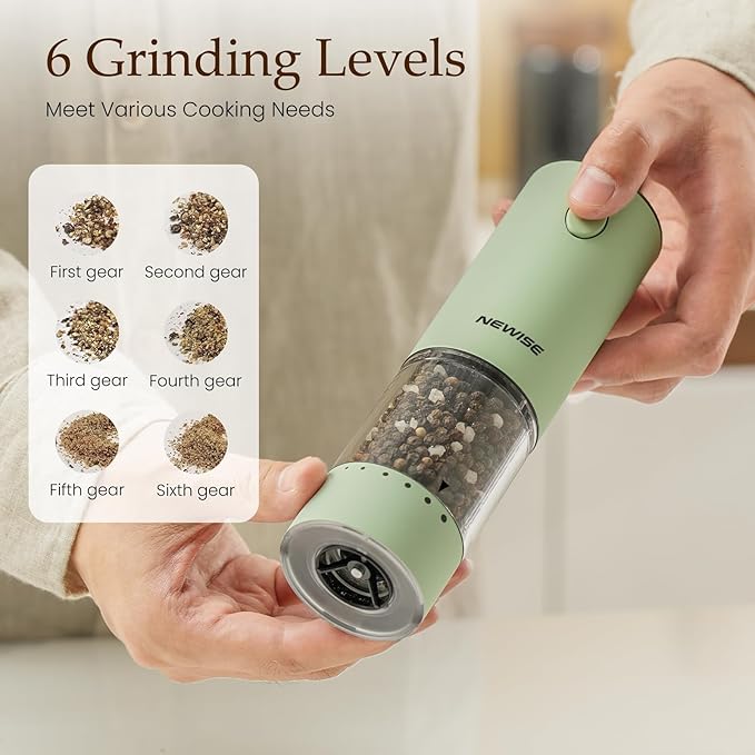 Newise Electric Salt and Pepper Grinder Set Rechargeable