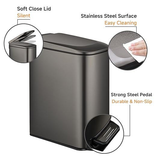 TIPGO Slim Bathroom Trash Can