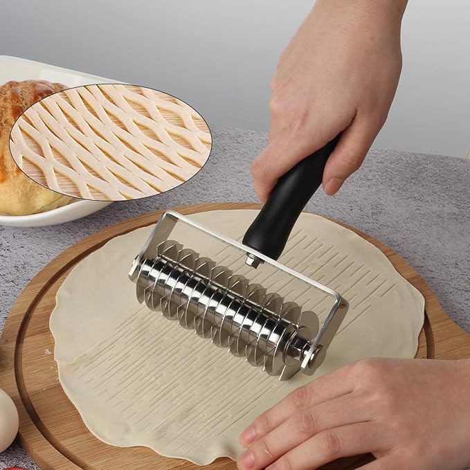 Pastry Lattice Roller Cutter, Stainless Steel Multi-Wheel Dough Cutter