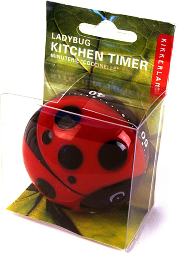 Kikkerland Ladybug Kitchen Timer, 5.7 x 5.7 x 4.4 cm