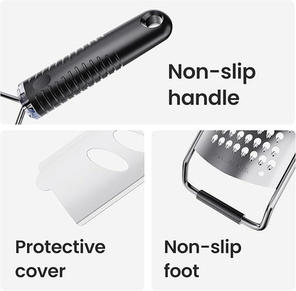 Cheese Grater with Non-Slip Handle,L12" X W2.5",Coarse Grater