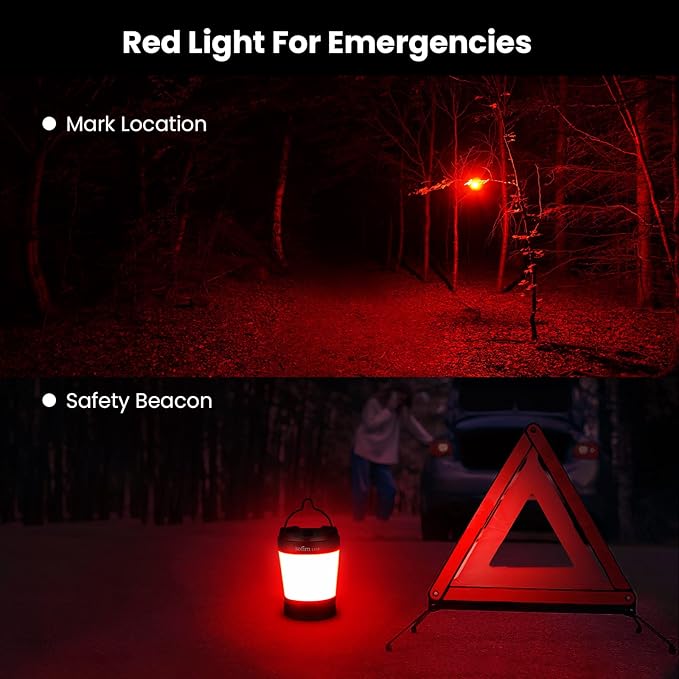 Sofirn LT1S LED Camping Lantern, Rechargeable Lantern with Dimmable 2700K - 6500K Light, red Light, 500 Hours Battery Life for Power Outages, Hiking, Camping, Emergency