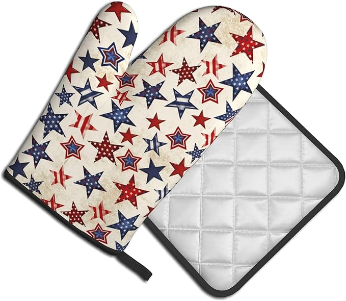 Patriotic Stars Oven Mitts