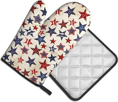 Patriotic Stars Oven Mitts