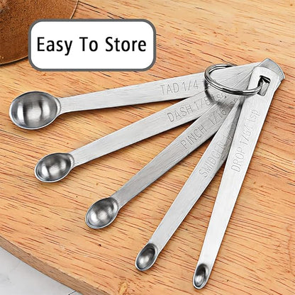 2PCS 1/8 Teaspoon Single Tiny Measuring Spoon, Small Individual Stainless Steel