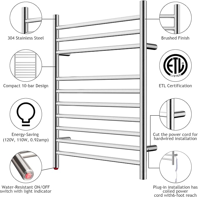 HEATGENE Towel Warmer, Compact Electric Towel Warmer
