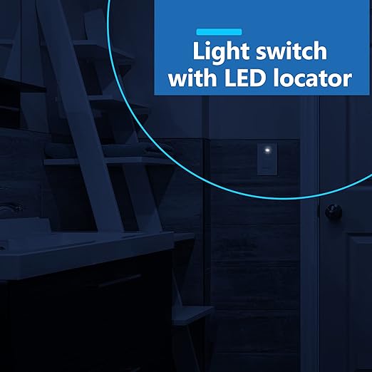 LIDER Minimalist Design Matte Finish Lighted Decorator Switch, Frameless Paddle
