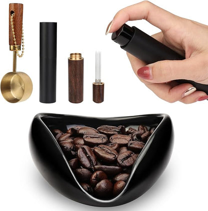 4Pcs Coffee Bean Dosing Cup, Spray Bottle, Spoon and Stirrer Tool Set, Coffee