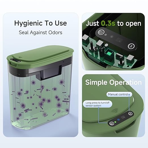 TIPGO 5 Gallon Motion Senor Bathroom Trash Can