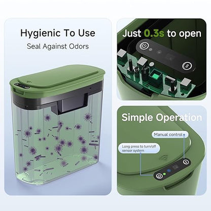 TIPGO 5 Gallon Motion Senor Bathroom Trash Can