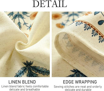 ISAENNE Designer French Pale Yellow Long Tablecloth Rectangle,Linen Floral Table Cloth,Wrinkle Resistant Decor Tablecloths for Dining Thanksgiving Banquet Kitchen Party,63"*94"-Estevan A