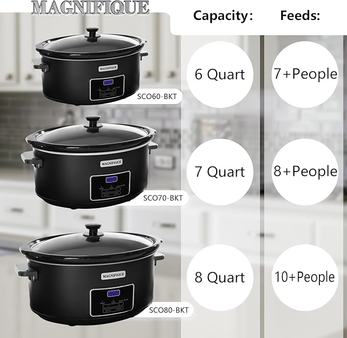 HOMECOOKIN 8 Quart Programmable Slow Cooker, Kitchen Appliances, Perfect