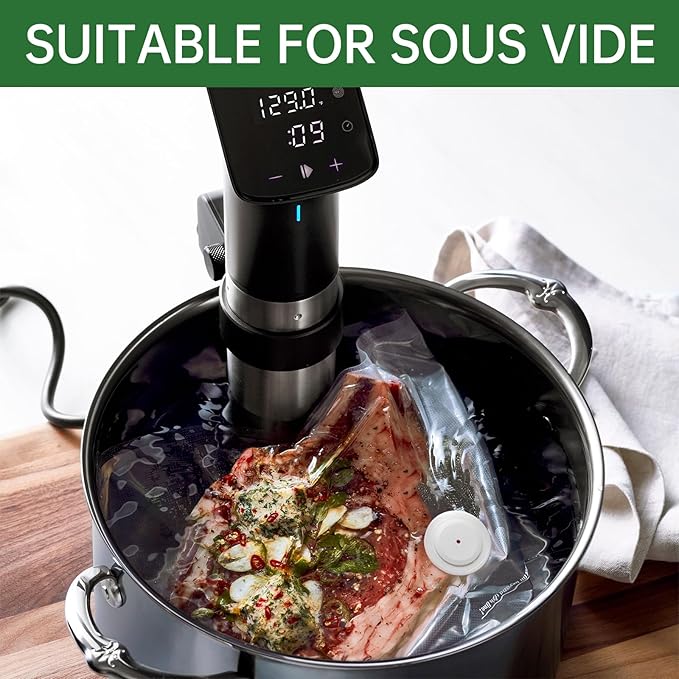 Vacuum Sealer, Handheld Compact Vacuum Sealer for Food, Portable Vacuum Machine Kit with 32 Reusable Sous Vide Zipper Bags, Cordless Food Sealer Machine for Travel Fresh & Sorage Meal Prep