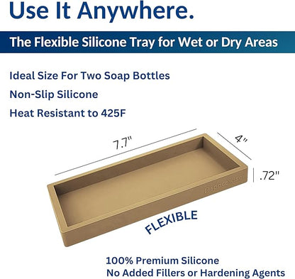 Spacewiser Countertop and Vanity Tray – Small 7.7" Silicone Soap Dispenser Trays