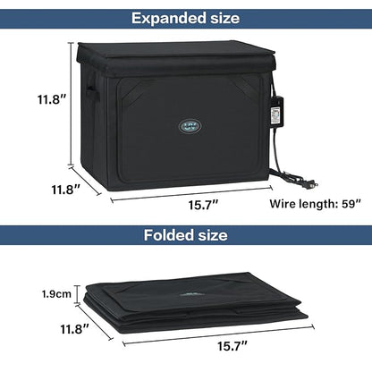 Large UVC Sanitizer Box with Ozone, Foldable Cleaner Bag with Timer, 36L/9.5gal