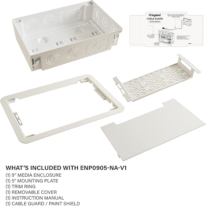 Legrand - OnQ Cable Management, In-Wall Media Box, Dual Purpose Structured