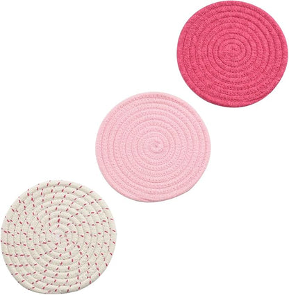 Kitchen Potholders Set Trivets Set 100% Pure Cotton Thread Weave Hot Pot