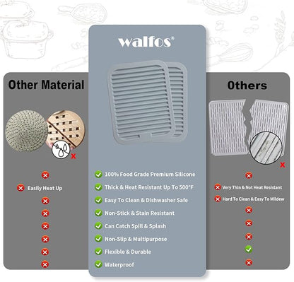 Walfos Silicone Trivets for Hot Pots and Pans