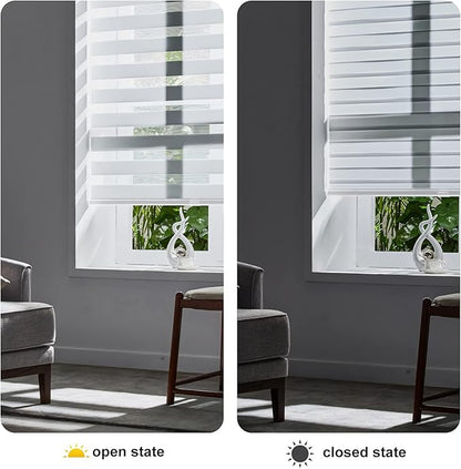 Persilux Window Shade, Cordless Blinds & Shades (41" W x 72" H, White), Light Filtering Roller Shade, Polyester, Safety Design, Room Darkening
