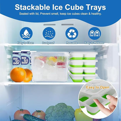 Ice Cube Tray, Ice Cube Trays for Freezer 4 Pack