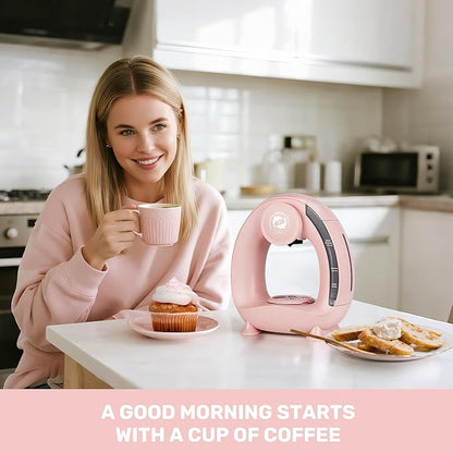 Single Serve Coffee Maker, Fast Brew in 2 minutes, Stylish＆Compact Design