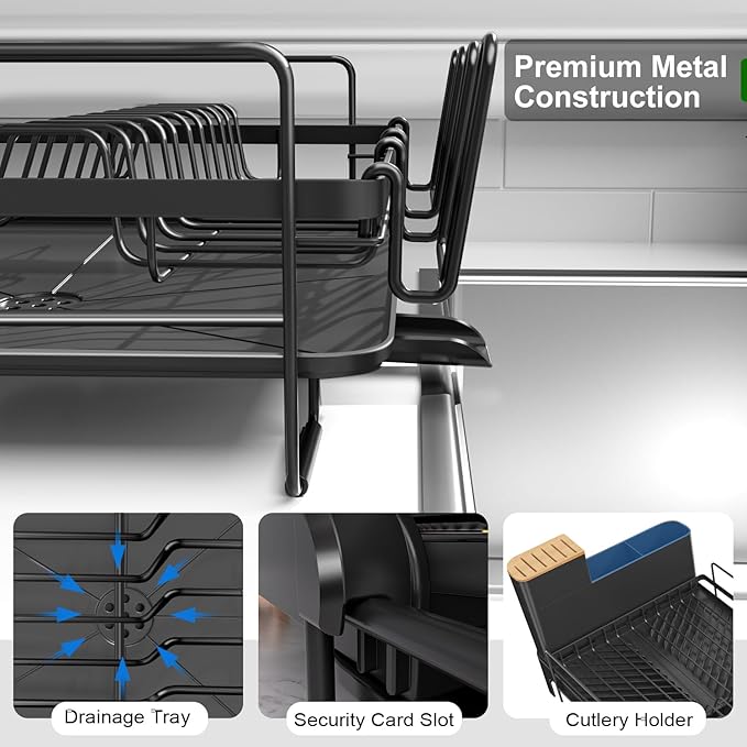 Runnatal Dish Drying Rack Extendable, Large Dish Rack