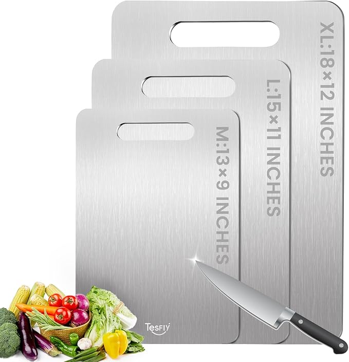 3 Pack Titanium Cutting Board, 100% Pure Titanium Cutting Boards