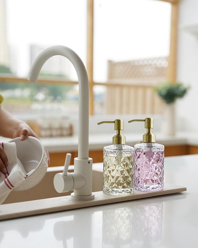 JASAI Diamond Design Glass Soap Dispenser