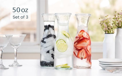 Glass Carafe Pitchers, by Kook, Large Carafe