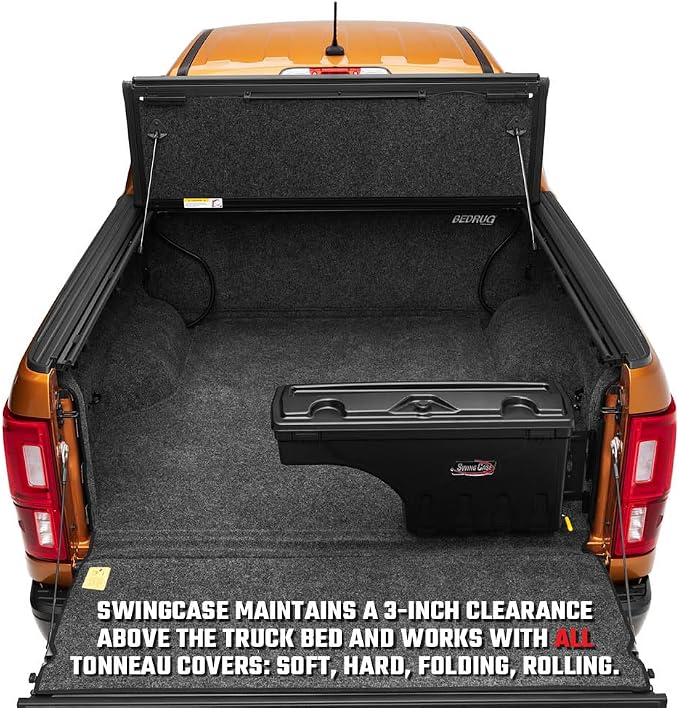 RealTruck UnderCover SwingCase Truck Bed Storage Box | SC104P | Fits 2019 - 2025 Chevy/GMC Silverado/Sierra 1500 Passenger Side (Will not fit with Carbon Pro Bed or MultiPro Tailgate)