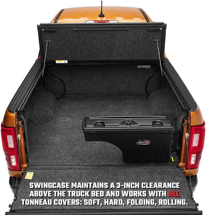 RealTruck UnderCover SwingCase Truck Bed Storage Box | SC104P | Fits 2019 - 2025 Chevy/GMC Silverado/Sierra 1500 Passenger Side (Will not fit with Carbon Pro Bed or MultiPro Tailgate)