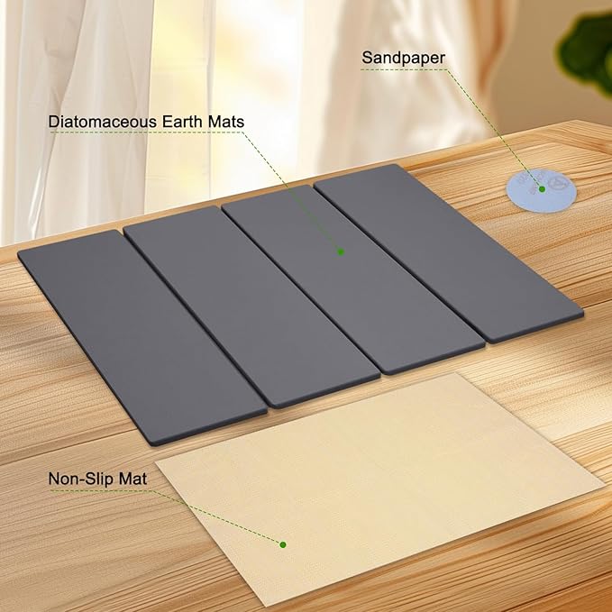 Large Dish Drying Mat for Kitchen Counter, Heat-resistant Mat, Diatomaceous