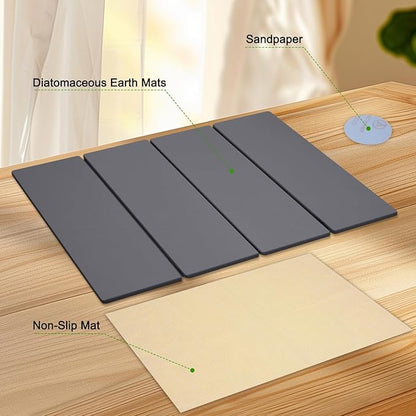 Large Dish Drying Mat for Kitchen Counter, Heat-resistant Mat, Diatomaceous