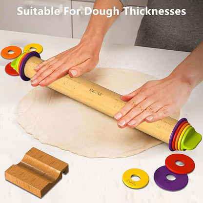 Rolling Pin with Thickness Rings