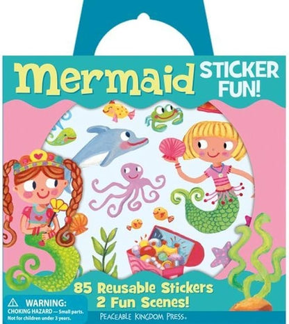 Peaceable Kingdom Sticker Fun! Mermaid Reusable Sticker Tote