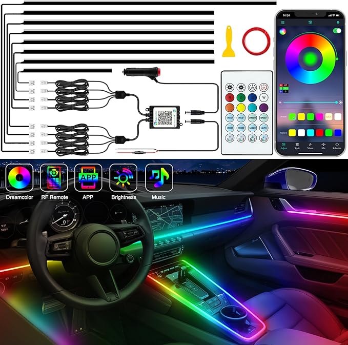 Jushope Interior Car LED Strip Lights, Acrylic LED Lights