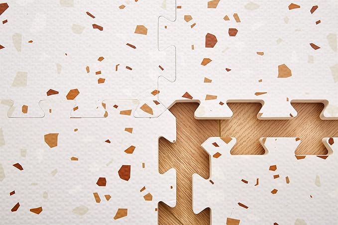 Terrazzo Playmat, Non-Toxic, Eco-Friendly, EVA-Foam, Puzzle Playmat (Brown), Extra Large, 180 centimeters x 120 centimeters